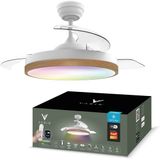 Varin® Smart Plafondventilator met LED verlichting RGBW - Wit/Lichthout - Tuya Wifi - Ø 50cm/108cm