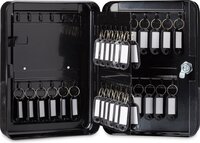 Merkloos Relaxdays Sleutelkast - metaal - sleutelkastje - sleutelkluis - 48 haken - afsluitbaar zwart