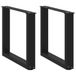 VidaXL Salontafelpoten 2 stuks U-vormig 50x43 cm Staal Zwart