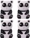 Radiateur évaporateur d'eau sans marque - 4x - panda - pierre artificielle - chambre d'enfant - 17 cm - humidificateur d'air