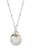 Rhodium-plated Call Angel Rhodium-plated zilveren ring ring ring met ketting 100 cm hart wit