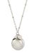 Rhodium-plated Call Angel Rhodium-plated zilveren ring ring ring met ketting 100 cm hart wit