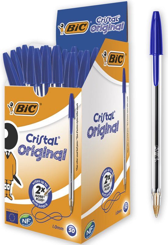 BIC Cristal Original Pennen - Blauw - Medium punt (1.0mm) - 50 stuks