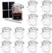 Sans marque Pots à épices en verre hermétiques - Set de 12 avec couvercle et fermeture à levier en verre - 24 étiquettes et marqueurs craie - Carré 100ml