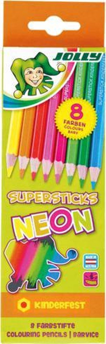 Jolly Supersticks Kleurpotloden Neon 8 stuks