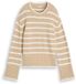 Tom Tailor - Oversized gebreide trui met streepmotief - Maat XXXL - beige melange white stripe