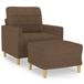 VidaXL Fauteuil met voetenbank 60 cm stof bruin
