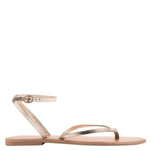 Mango Leren Sandalen - Goud
