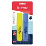 Kathay 86211998 markeerstiften, geel en blauw, afgeschuinde punt 4 mm, 2 stuks