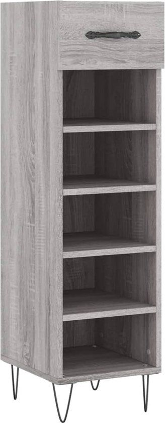 vidaXL Schoenenkast - 30x35x105 cm - Bewerkt Hout - Grijs Sonoma Eikenkleur