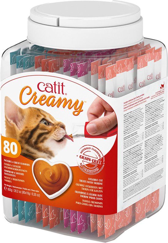 Catit Creamy Geschenk Bokaal - 80 x 10g - Kattensnack voor katten