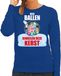 Bellatio Decorations Rinkelende Kerstbal sweater / foute Kersttrui Mijn ballen rinkelen deze Kerst blauw voor dames - Kerstkleding / Christmas outfit L