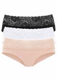 VIVANCE by LASCANA Slip nude / zwart / wit