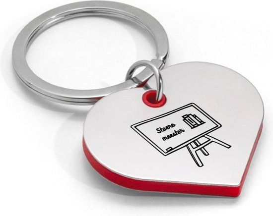 Akyol - Sleutelhanger - Hartvorm - Meester - Zilver - Unisex