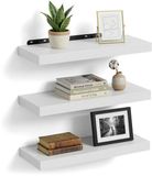 Merkloos / Sans marque Relaxdays Wandplank zwevend - set van 3 - 60 cm - wit