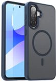 Selected by GSMpunt.nl Hoesje voor Samsung Galaxy A27 – Hybrid Back Cover - Compatible met MagSafe – Schokabsorberend TPU & Hard PC – Matte Semi Transparante Beschermhoes Blauw