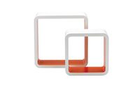 King Home M1105002/D vierkant rek van middeldichte houtvezelplaat, tweekleurig, wit/oranje, 26 x 10 x 26 x 20 x 20 cm