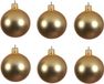 Decoris Kerstballen - 6 stuks - Goud - 8 cm - Glas - Mat - Velvet
