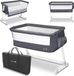 Theo Plus Lit enfant 94 x 58-70 x 67-82 cm pour enfants jusqu'à 9 kg - Réglage en hauteur - Roulettes mobiles - Organiseur - Moustiquaire - Sac de transport - Cododo