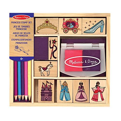 MELISSA & DOUG Houten stempelset prinses (15 delen)