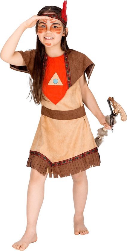 Tectake dressforfun - meisjeskostuum indianenvrouw Dakota 116 (5-7y) - verkleedkleding kostuum halloween verkleden feestkleding carnavalskleding carnaval feestkledij partykleding - 300579