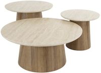 Giga Living Giga Meubel Salontafel Romano - Travertin - Set van 3