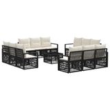 vidaXL Tuinbankenset 13 st Zwart poly rattan