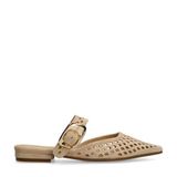 Manfield suède muiltjes beige