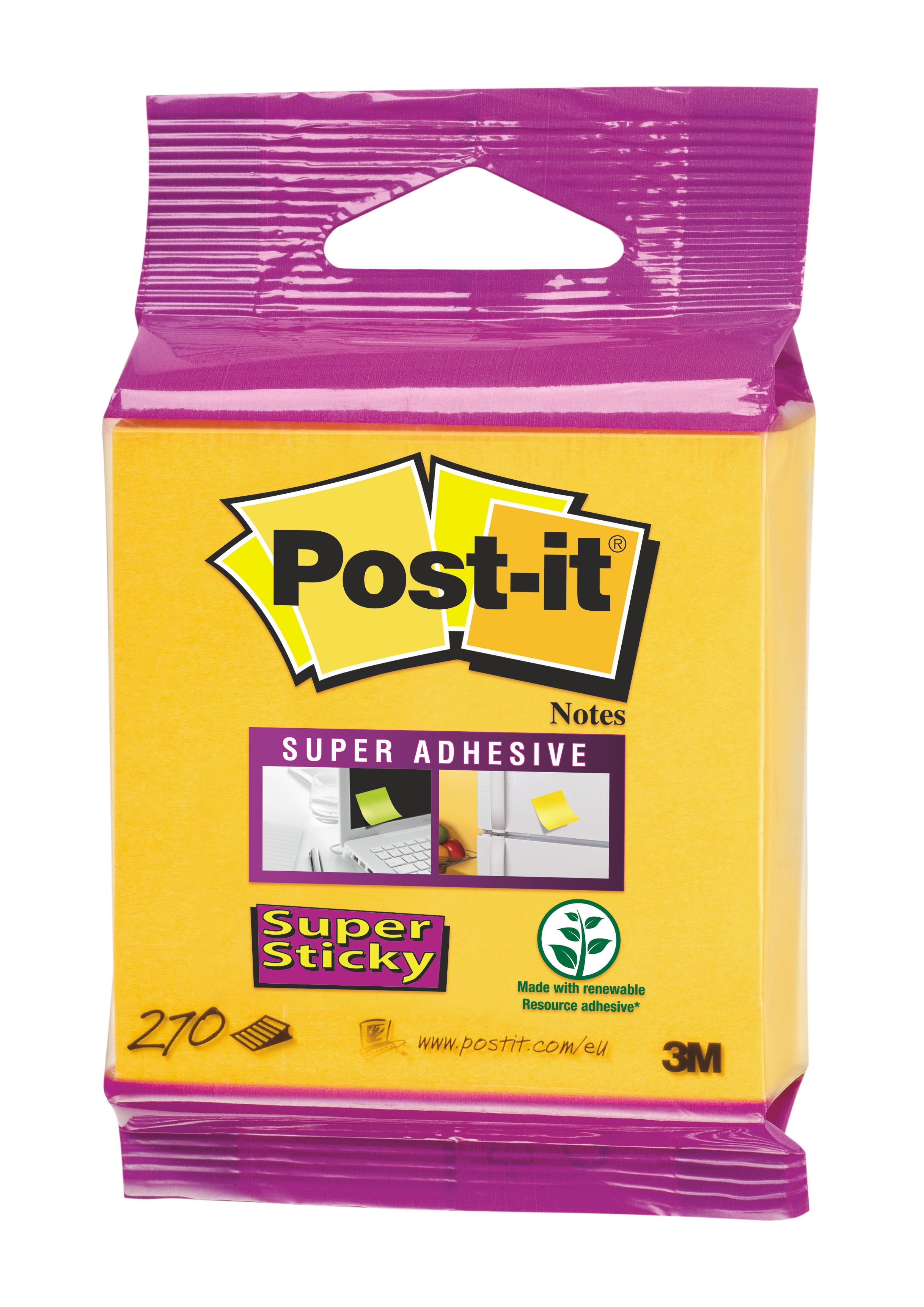 Post-it 2014-S Zelfklevend notitiepapier geel vierkant 7,6x7,6cm