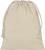 Merkloos Opbergzakje/uitdeelzakje met koord - Katoen - Beige - 10 x 14 cm