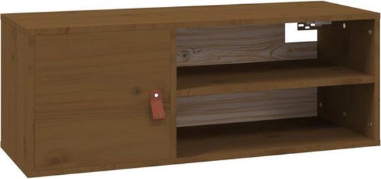 vidaXL Wandkast - 80x30x30 cm - Massief Grenenhout - Honingbruin