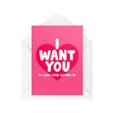 Grappige CBH1326 Grappige Nieuwigheid Wenskaarten | Ik wil dat je je kleren ophangt | Valentines Vriendin Vriendin Vrouw Man Banter Grappig