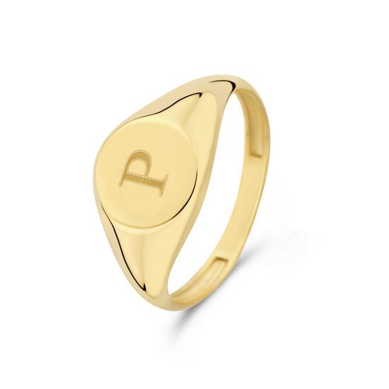 Isabel Bernard Le Marais Lauren 14 Karaat Gouden Initial Ring - Goudkleurig