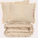 NOUS Living katoenen geruite ruffle 2-persoons dekbedovertrek 200x220 cm - beige