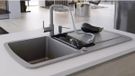 vidaXL Évier de cuisine en granit à double bac gris