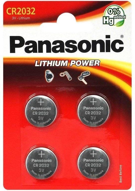 Panasonic CR2032 Lithium Knoopcel Batterijen - 4 stuks