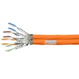 LogiLink Merkloos S/FTP CAT7 duplex netwerkkabel stug 500M 100% koper oranje