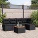 Maison Exclusive - Ensemble de meubles de jardin 6 pièces avec canapé et coussins, noir, en polyrotin