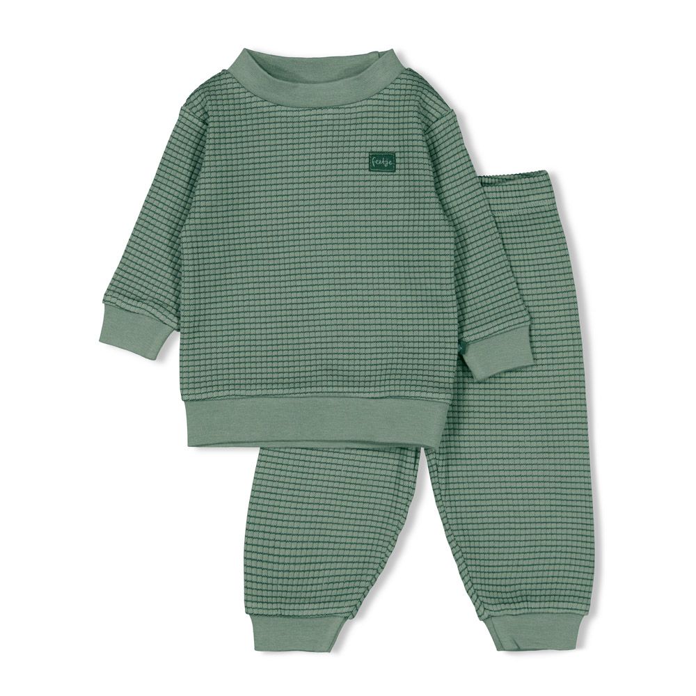 Feetje Pyjama Feetje Family Edition Wafel Zeegroen 56 t/m 86