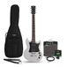 Gear4music Brooklyn Electric Guitar White, 10W Guitar Amp & Accessory Pack