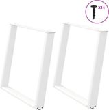vidaXL U-vormige eettafelpoten - 2 stuks - 90x(72-73) cm - Wit Staal