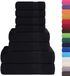 vidaXL 8-delige Handdoekenset FROGN 360 g/m² Zwart