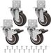 Roulettes de meubles 50 mm, set de 4 pièces, roues robustes pour meubles, avec et sans frein, capacité de charge 115 kg, idéal pour paniers et caisses à fleurs