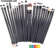 Heble® Diamond Make Up Kwastenset - 20 delig - Zwart