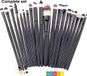 Heble® Diamond Make Up Kwastenset - 20 delig - Zwart