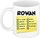 Bellatio Decorations Naam mok Rowan - wit - top gozer - keramiek - 300 ml - cadeau collega beker