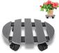 Merkloos Chariot pour plantes WPC - 30 cm Rond - roulettes pour pots de fleurs - max 80 kg - ne pas soulever - déplacer les pots Gris
