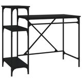 VidaXL Bureau met schappen 105x50x90 cm bewerkt hout en ijzer zwart
