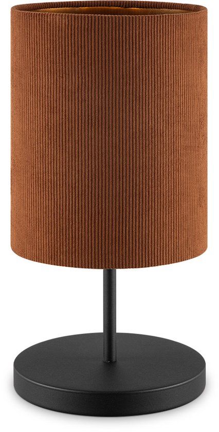 Home Sweet Home Scandinavische stijl Tafellamp - Corduroy Lampenkap - Cilinder - Brown - ø20 x 40 cm - E27 Fitting