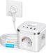 SURIGHT Stekkerkubus 7-in-1 met 3 m kabel, 2 USB-A en 2 USB-C